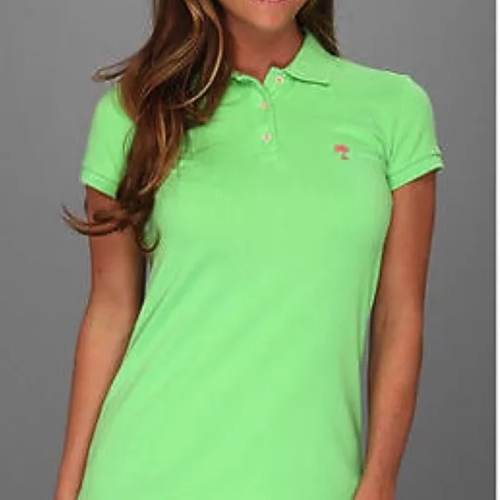 Lilly Pulitzer, green polo shirt, Sm
